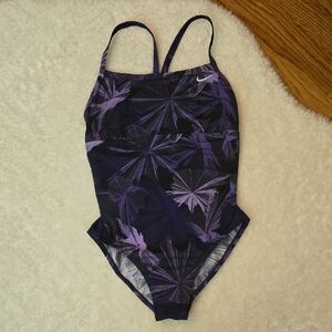 Nike Purple Printed One Piece Swimsuit, Great Condition